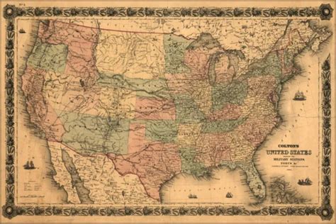 Poster Many Sizes Map Of North And South United States In 1861 Pb1921