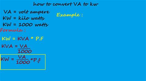 Method of calculating single phase (kva) to amps. how to convert volt ampere to kw | electrical formulas and ...