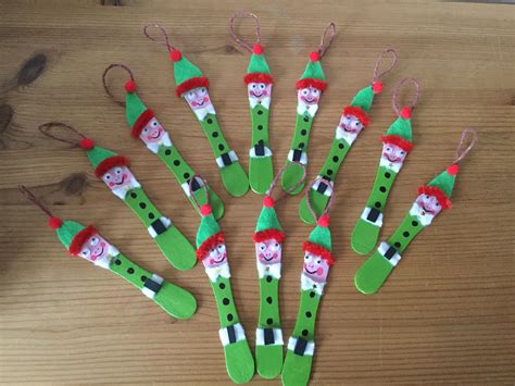 Lollipop Stick Christmas Elf Tree Decorations Xmas Crafts Christmas