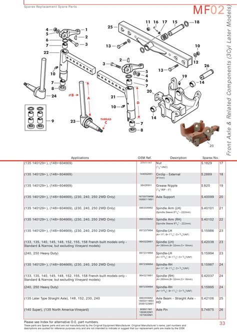 Massey Ferguson Front Axle Page 43 Sparex Parts Lists And Diagrams