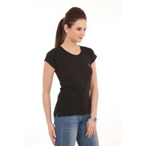 ladies black round neck t shirts at rs 299 piece s ladies round neck t shirts in new delhi