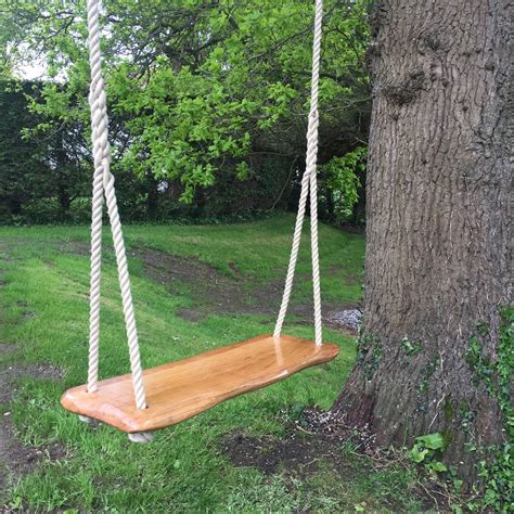 Natural Edged Solid Oak Tree Swing Double Adult Size The Fine