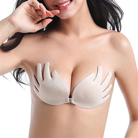 buy 2018 new palm bra wire free strapless push up silicone bra front closure