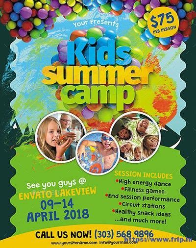 50 Best Kids Summer Camp Flyer Print Templates 2020 Summer Camps For