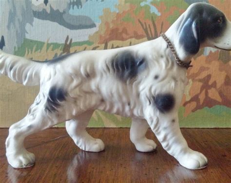 Vintage English Setter Dog Figurine As Is Etsy
