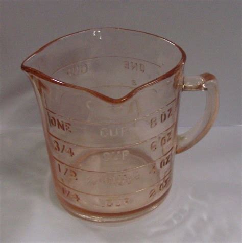Vintage Kelloggs Cereal Pink Depression Glass Spout Measuring Cup My