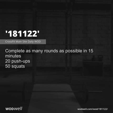 181122 Workout Crossfit Main Site Daily Wod Wodwell