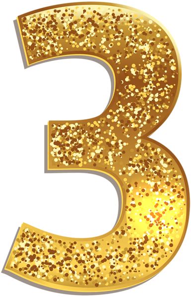 Number Three Gold Shining Png Clip Art Image Gallery Yopriceville