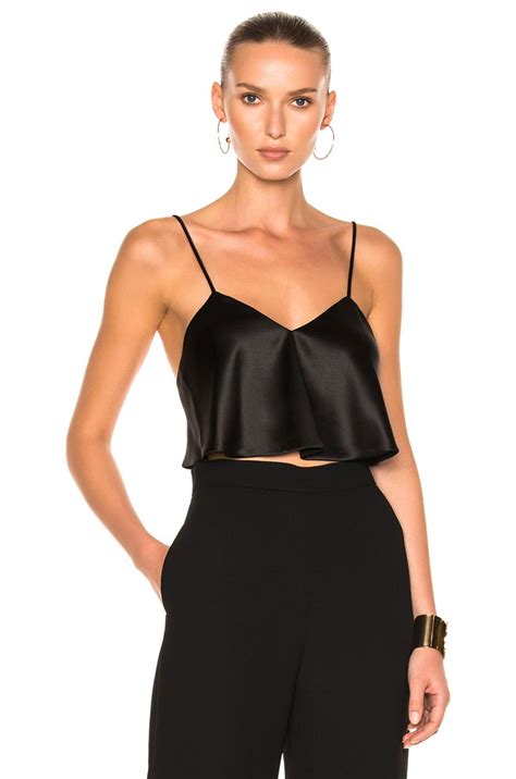 Silk Crop Top Outfit Crop Top Outfits Camisole Top Outfit Clubbing