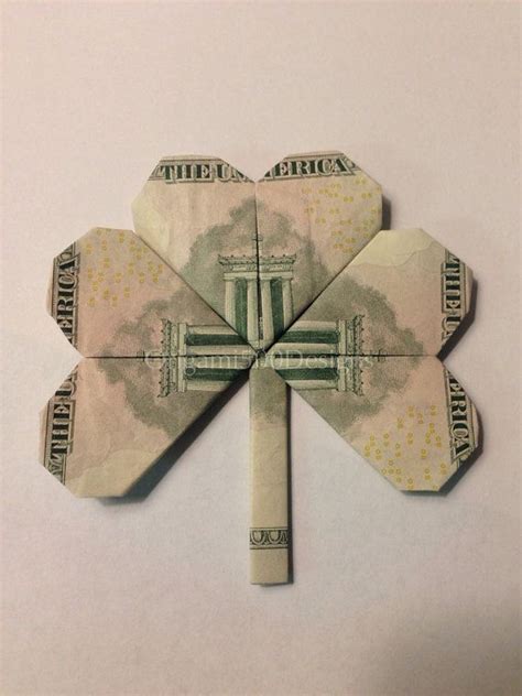 One Beautiful Handcrafted Money Origami Shamrock Leaf Great T Idea