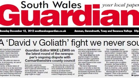This is not listed as an agenda item. Carmarthenshire council and South Wales Guardian's war of ...