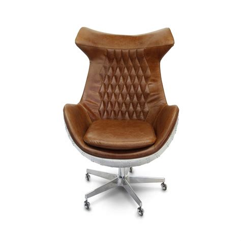 Aviator Egg Variant Office Chair Removable Aluminum Casters Brown