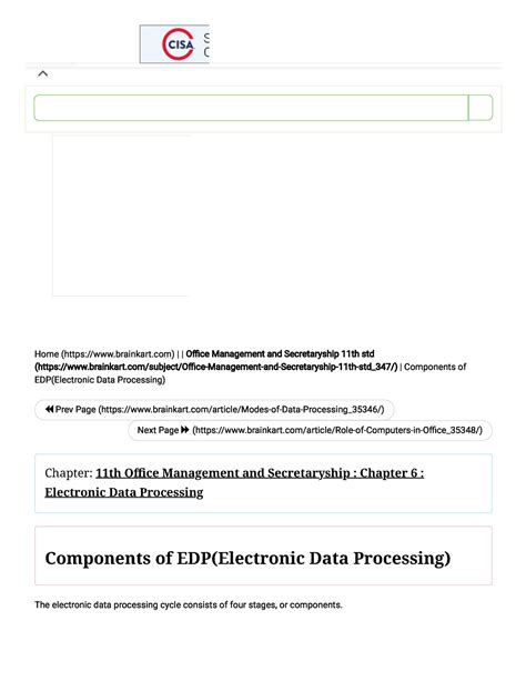 Components Of Edpelectronic Data Processing Computer Science Studocu