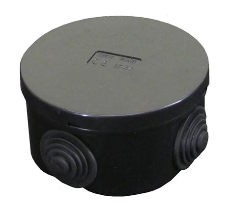 Esr 80mm Ip44 Round Pvc Junction Box With Knockouts Black Electrical World