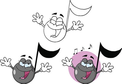 Best Clip Art Of A Funny Musical Note Symbol Illustrations Royalty