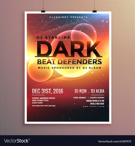 Abstract Party Flyer Template With Event Date Vector Image