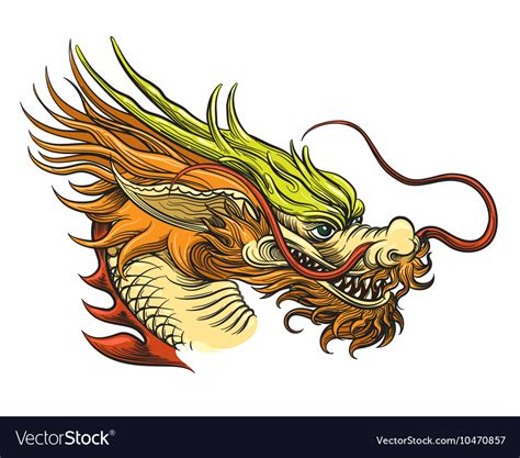 Chinese Dragon Head Royalty Free Vector Image Vectorstock
