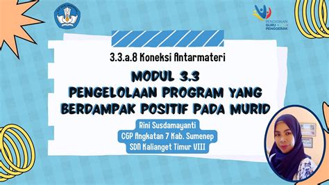 Koneksi Antarmateri Modul Pengelolaan Program Yang Berdampak Pada