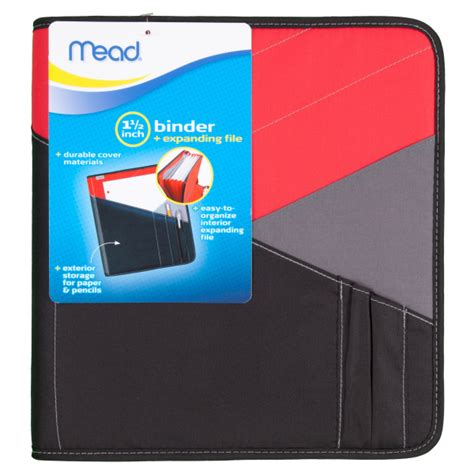 Mead® Zipper 3 Ring Binder With Expanding File 1 12 Round Rings