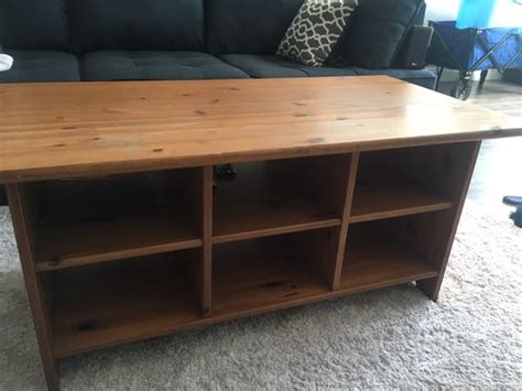 But the shallow upper cabinet wasn't very useful for us, so it just basically sat around sad and lonely in our family room for a long time. Leksvik Coffee Table - The Coffee Table