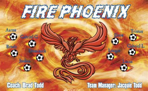 Fire Phoeninx B59101 Digitally Printed Vinyl Soccer Sports Team Banner