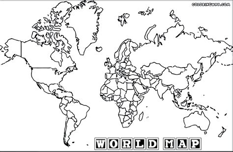 World map coloring pages | Coloring pages to download and print
