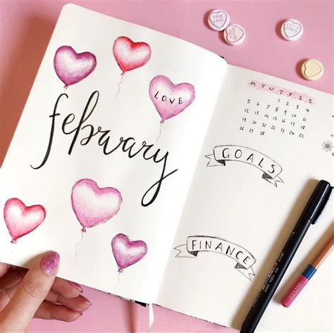February Bullet Journal Page Spreads Sweet Planit