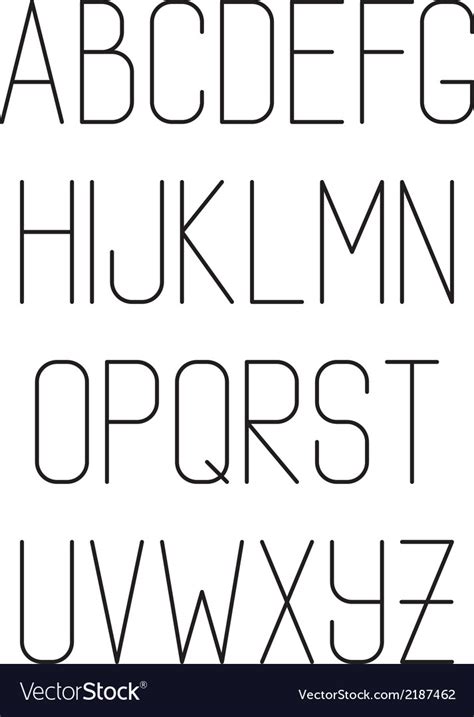 Light Thin Hand Drawn Font Type Alphabet Vector Image