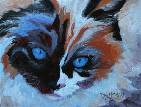 Now Or Never 21 Cat Portrait Calico Cat Painting