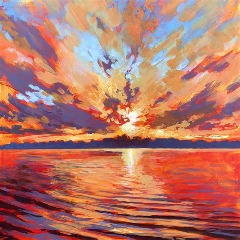 Number 8 Of My 2018 Top 10 Lake Sunset Oil Painting Landscape