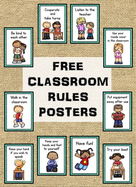 Classroom Rules Posters Free Classroom Rules Poster Preschool Classroom Rules Classroom Rules