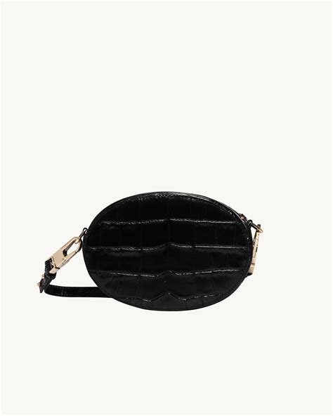 Ellipse Shoulder Bag “glossy Black Crocodile” Chylak