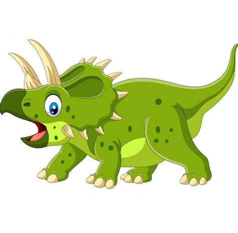 Triceratops De Dibujos Animados Aislado Vector Premium