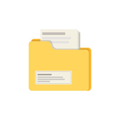Yellow Color Folder With Files Icon Vector Flat Illustration Design