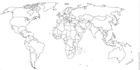 Disponibilité du cadre au choix en deux finitions: Fond de carte du monde - Carte-monde.org
