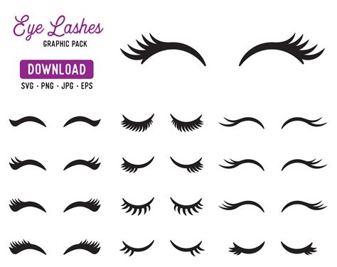 Eye Lashes Svg Download Unicorn Eyelashes Clipart Cut With Sillhouette