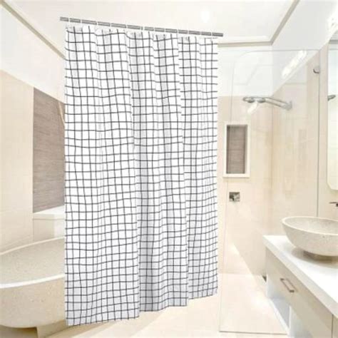 2018 New Home Bathroom Shower Curtain Black And White Lattice Waterproof Mildewproof Polyester