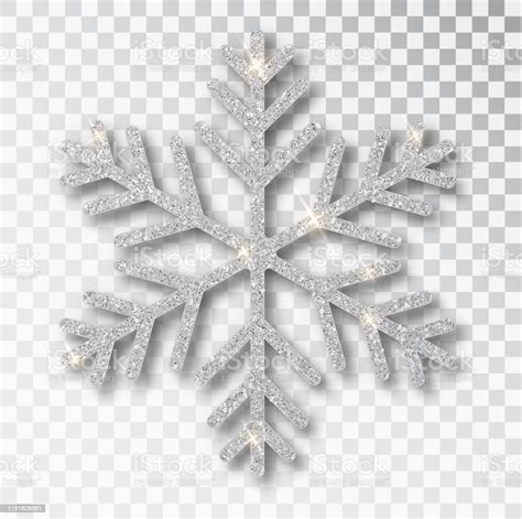 Silver Snowflake Isolated On A Transparent Background Christmas