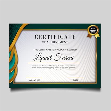 Elegante Diseño De Plantilla De Certificado De Logro Vector Gratis