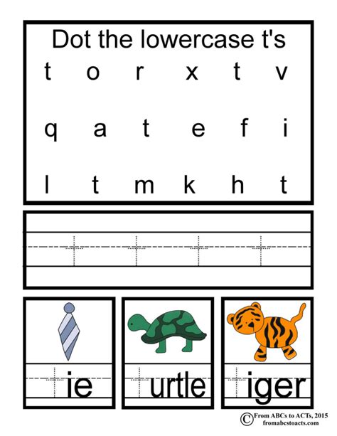 Preschool Alphabet Book Lowercase Letter T From Abcs To Acts