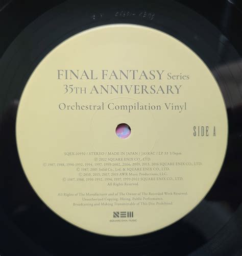 various final fantasy series 35th anniversary orchestral compilation vinyl vinyl 2022