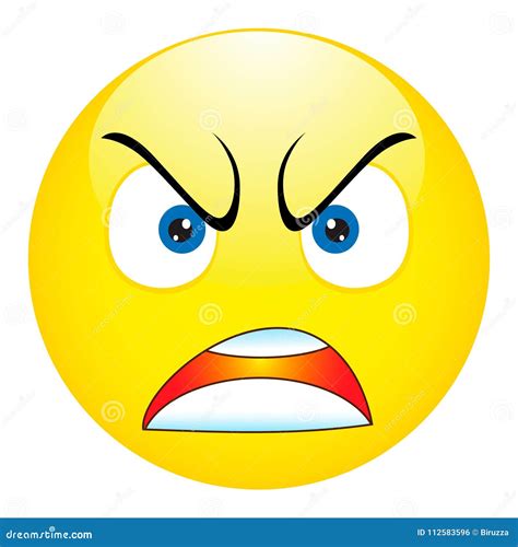 Angry Emoticon Emoji Smiley Vector Illustration Stock Illustration