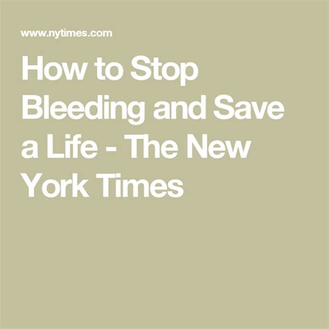 How To Stop Bleeding And Save A Life Expanded Awareness Life Saving