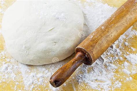 Rolling Pin With Pizza Stock Photo Image Of Close Background 48230462