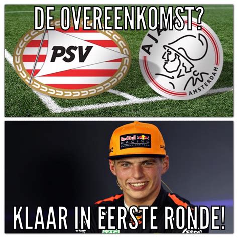 Ajax showtime » voetbalnieuws » ajax enige koploper na nederlaag psv. Voetbalhumor - PSV, Ajax en Max Verstappen.... #psv #ajax ...