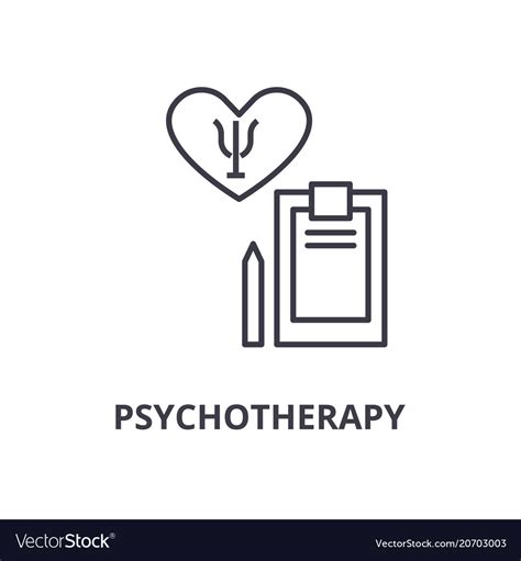Psychotherapy Thin Line Icon Sign Symbol Vector Image