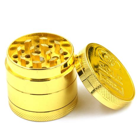4 layer zinc alloy gold mini herb herbal finishing tobacco grinder weed grinders smoking pipe