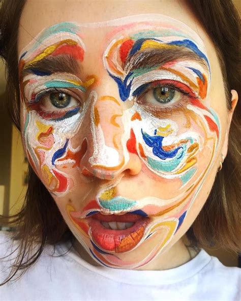 15 Abstract Face Painting By Evelen Affleck Daily Inspiration Face Art Makeup Makeup Body