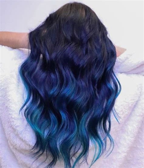 Blue Balayage Hair Color Blue Blue Hair Balayage Hair Color