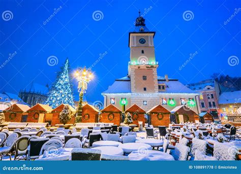 Brasov Romania Christmas Market In Transylvania Europe Editorial